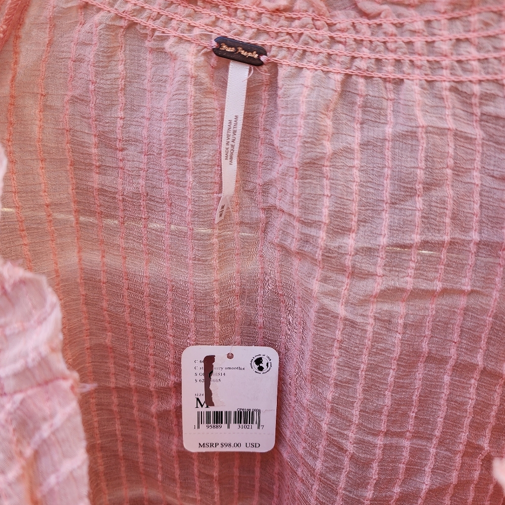 NWT Free People Out Of Town Top Strawberry Smoothie - Picture 7 of 12
